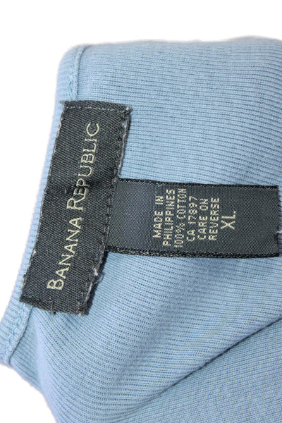 Banana Republic Women Basic Light Blue Sleeveless Tank Crew Neck Nylon Size XL