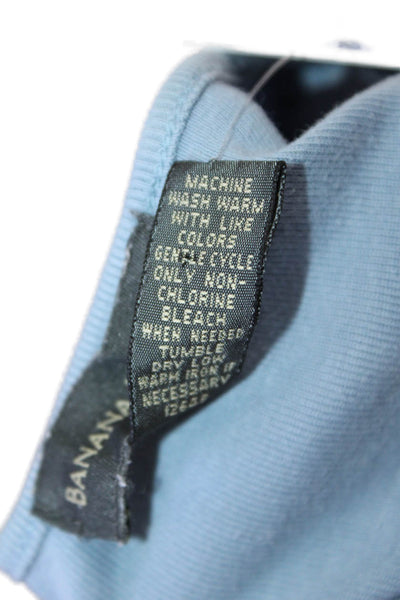 Banana Republic Women Basic Light Blue Sleeveless Tank Crew Neck Nylon Size XL