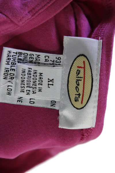 Talbots Womens Pink Basic Long Sleeve Round Neck Cotton Spandex T-Shirt Size XL