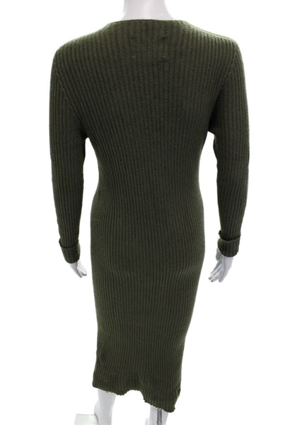 Apparis Womens Sweater Dress Bodycon Green Long Sleeve Size XS