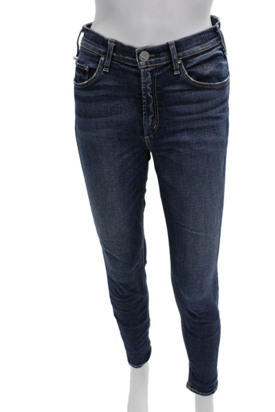 McGuire Women Dark Blue Ankle Skinny Jeans Mid Rise Size 28