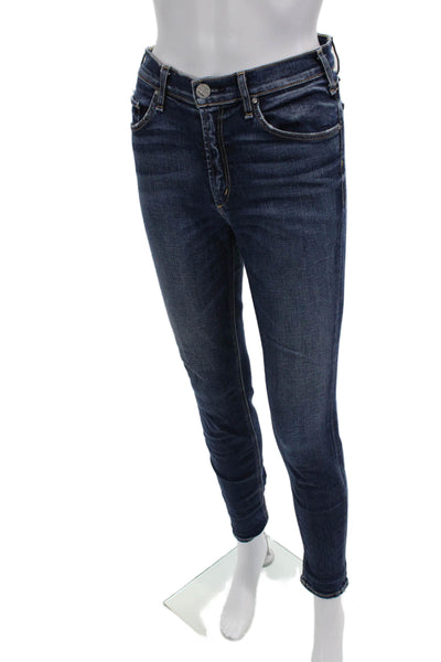 McGuire Women Dark Blue Ankle Skinny Jeans Mid Rise Size 28