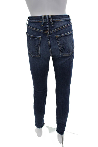 McGuire Women Dark Blue Ankle Skinny Jeans Mid Rise Size 28