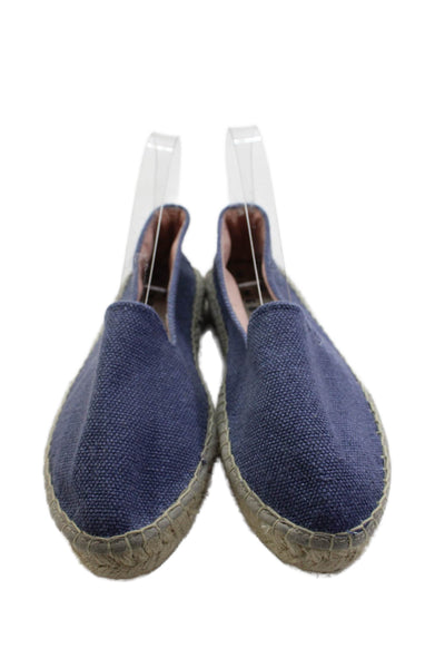 Manebi Womens Textured Slip On Round Neck Casual Shoes Blue Size EUR 39