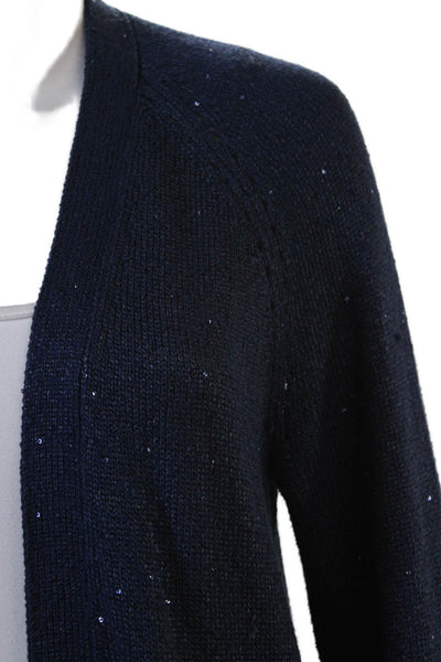 Banana Republic Women Cardigan Dark Blue Solid Long Sleeve Size S