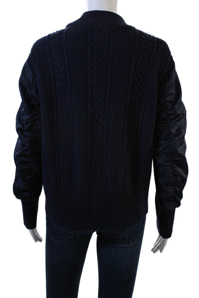 Zara Unisex Dark Blue Cardigan Button V-Neck Long Sleeve Size XS