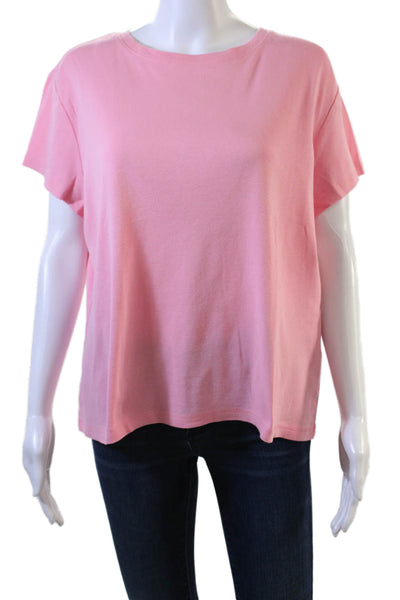 Talbots Women Basic Pink Crew Neck Short Sleeve Pima Cotton T-Shirt Size XL