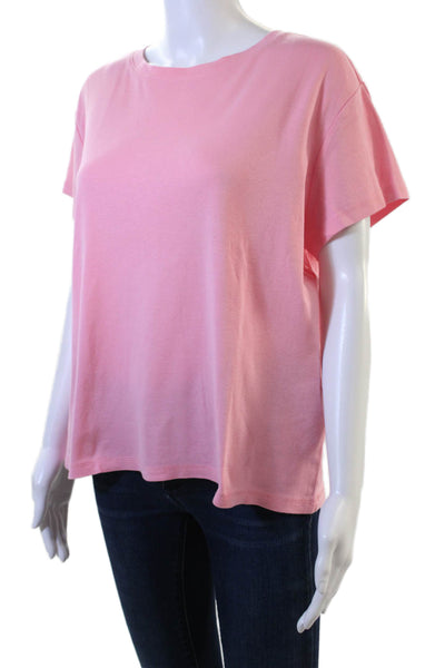 Talbots Women Basic Pink Crew Neck Short Sleeve Pima Cotton T-Shirt Size XL