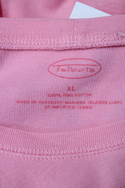 Talbots Women Basic Pink Crew Neck Short Sleeve Pima Cotton T-Shirt Size XL