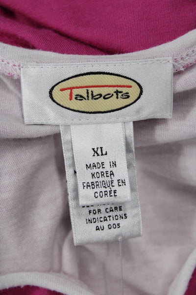 Talbots Womens Basic Pink 3/4 Sleeve Round Neck Modal Cotton T-Shirt Size XL