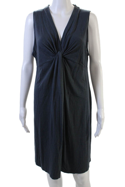 J Crew Women Tank Dress Dark Blue V-Neck Knee Length Size L