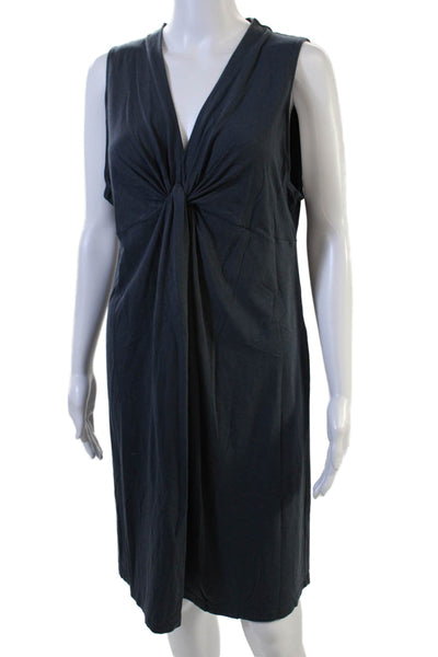 J Crew Women Tank Dress Dark Blue V-Neck Knee Length Size L
