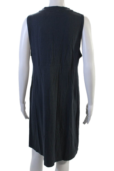 J Crew Women Tank Dress Dark Blue V-Neck Knee Length Size L