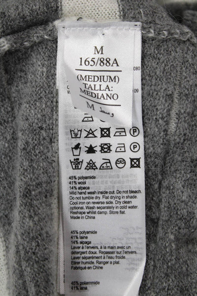 Allsaints Unisex Gray Striped Crew Neck Pullover Sweater Long Sleeve Size M
