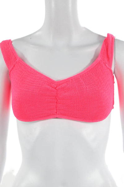 L Space, Womens Bikini Set Pink Solid 93% Polyester 7% Spandex Size M
