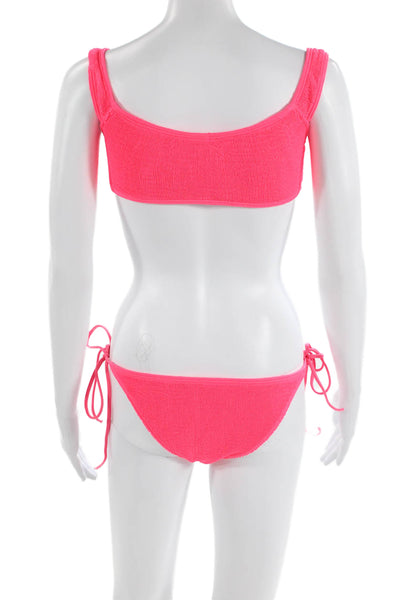 L Space, Womens Bikini Set Pink Solid 93% Polyester 7% Spandex Size M