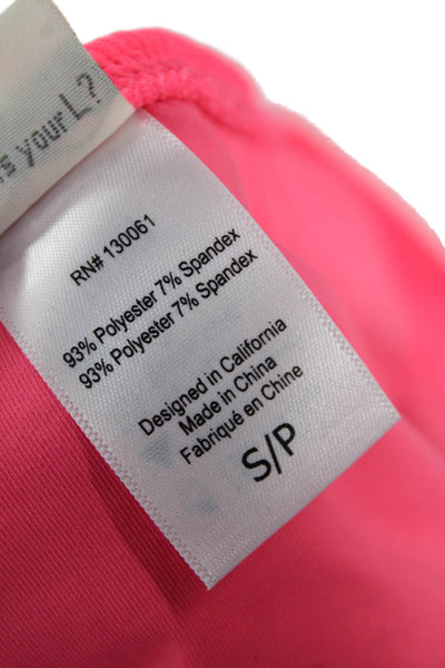 L Space, Womens Bikini Set Pink Solid 93% Polyester 7% Spandex Size M