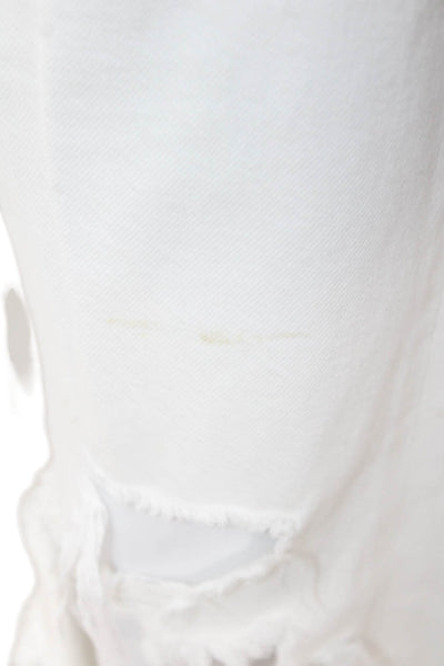 Agolde Unisex Straight Jeans White Mid-Rise 27in Inseam Size 25