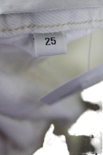 Agolde Unisex Straight Jeans White Mid-Rise 27in Inseam Size 25