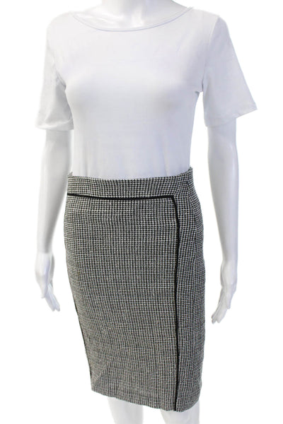 Emporio Armani Women Straight Pencil Skirt Black Check Knee Length Size S