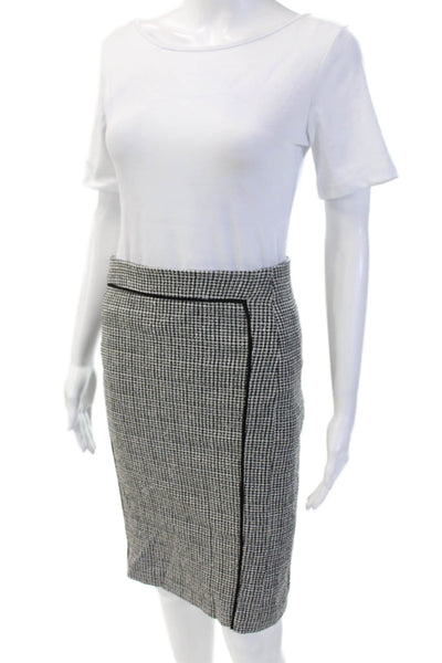 Emporio Armani Women Straight Pencil Skirt Black Check Knee Length Size S