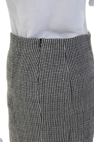 Emporio Armani Women Straight Pencil Skirt Black Check Knee Length Size S