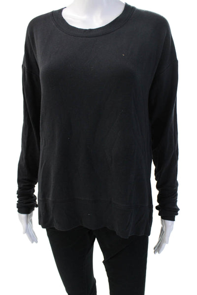 Athleta Women Pullover Sweatshirt Black Crew Neck Long Sleeve Size XS