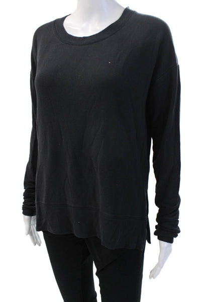 Athleta Women Pullover Sweatshirt Black Crew Neck Long Sleeve Size XS