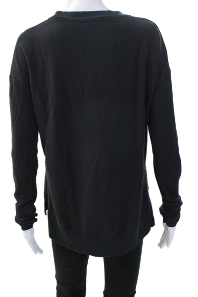 Athleta Women Pullover Sweatshirt Black Crew Neck Long Sleeve Size XS