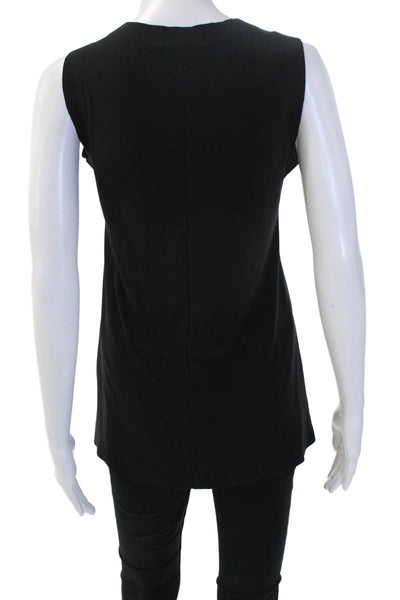 Norma Kamali Women Tunic Tank Sleeveless Round Neck Black Size S