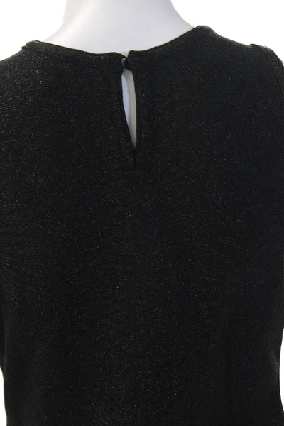 Carmen Marc Valvo Women Black Basic Sleeveless Tank Crew Neck Size S