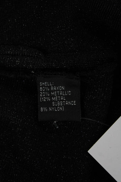 Carmen Marc Valvo Women Black Basic Sleeveless Tank Crew Neck Size S