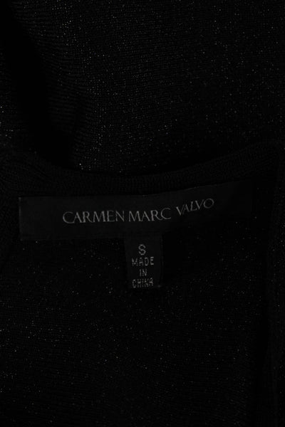 Carmen Marc Valvo Women Black Basic Sleeveless Tank Crew Neck Size S