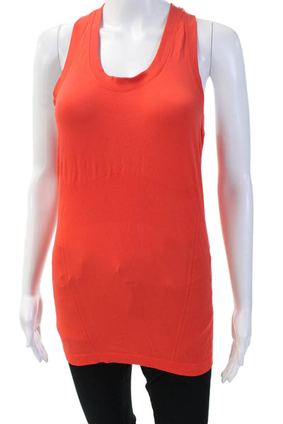 Athleta Womens Basic Solid Red Nylon Tank Round Neck Sleeveless Size S