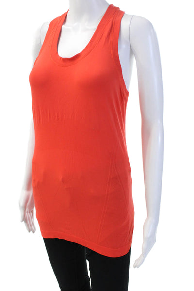 Athleta Womens Basic Solid Red Nylon Tank Round Neck Sleeveless Size S