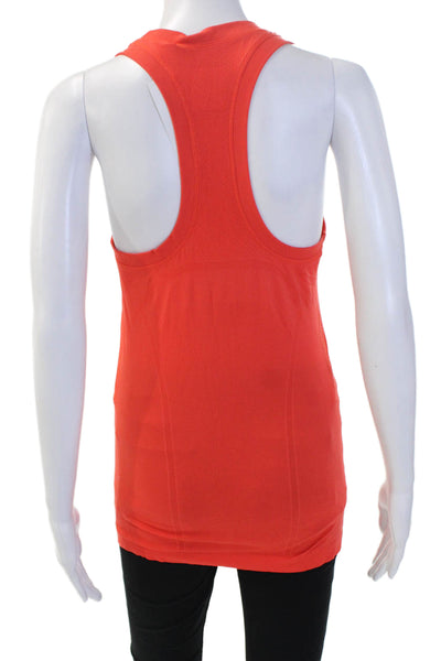 Athleta Womens Basic Solid Red Nylon Tank Round Neck Sleeveless Size S