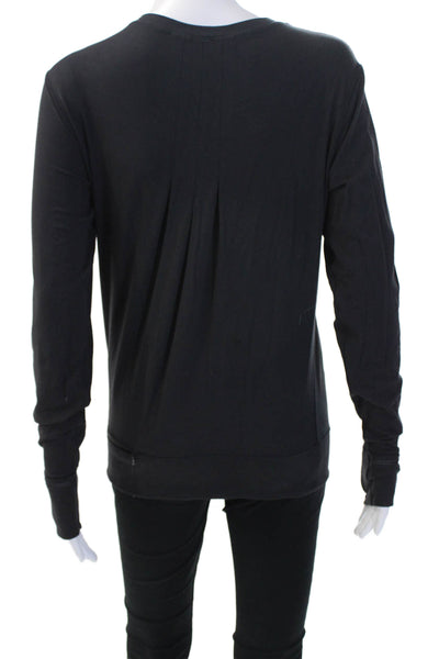 Lululemon Women Long Sleeve Basic T-Shirt Black Nylon Blend Size 4