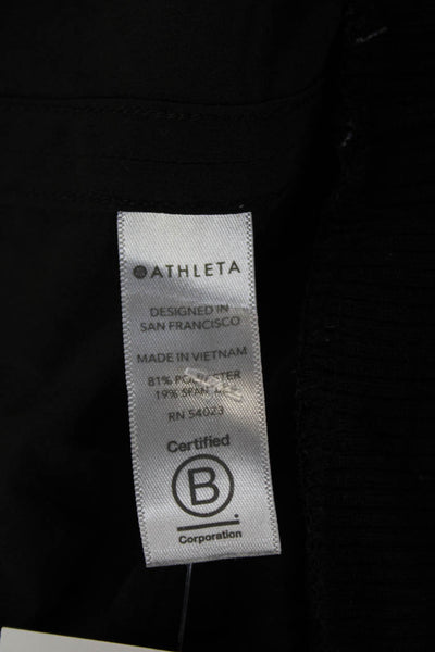 Athleta Womens Basic Black Tank Sleeveless Crew Neck Zip Size S