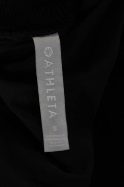 Athleta Womens Basic Black Tank Sleeveless Crew Neck Zip Size S