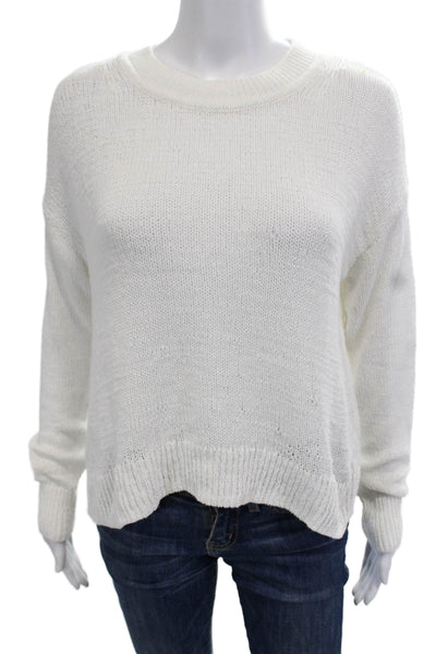 Banana Republic Women Sweaters Pullover Crew Neck White Long Sleeve Size S