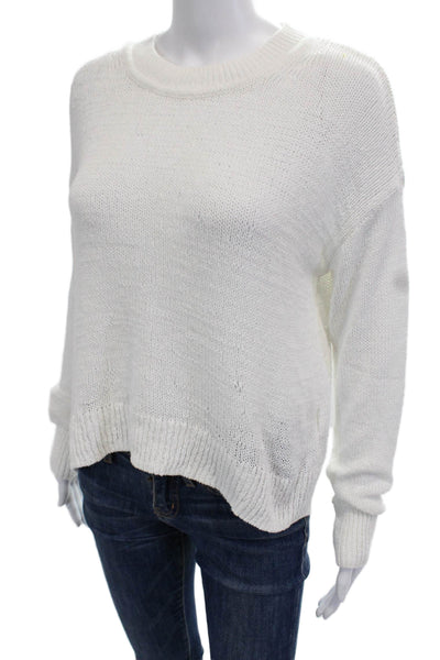 Banana Republic Women Sweaters Pullover Crew Neck White Long Sleeve Size S