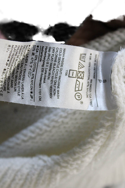 Banana Republic Women Sweaters Pullover Crew Neck White Long Sleeve Size S