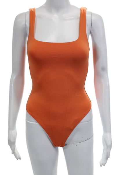 Babaton Womens Orange One Piece Square Neck Sleeveless Beach Size S