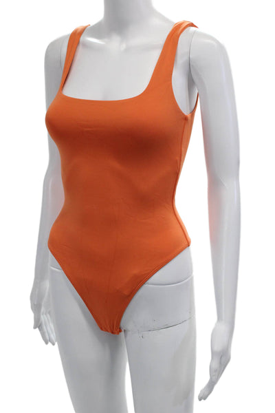 Babaton Womens Orange One Piece Square Neck Sleeveless Beach Size S