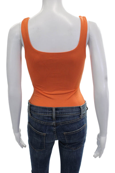 Babaton Womens Orange One Piece Square Neck Sleeveless Beach Size S