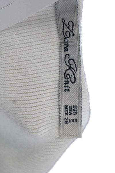 Zara Knit Womens Bodycon Sheath Dress White V-Neck Sleeveless Size S