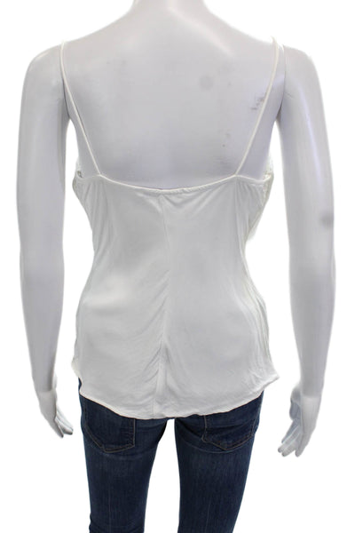 Zara Women Camisole White Viscose Spaghetti Strap Size S