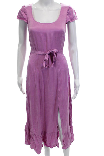 & Other Stories, Women A-Line Sundress Purple Sq Neck Short-Sleeve Size 2