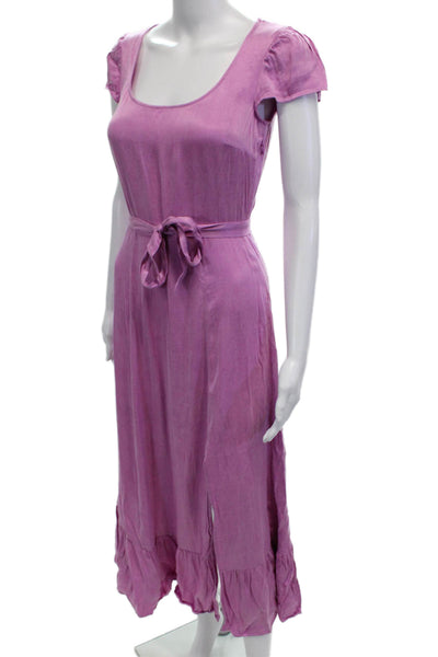 & Other Stories, Women A-Line Sundress Purple Sq Neck Short-Sleeve Size 2