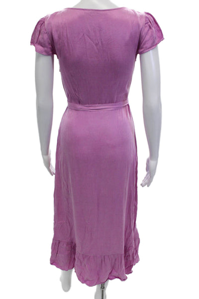 & Other Stories, Women A-Line Sundress Purple Sq Neck Short-Sleeve Size 2